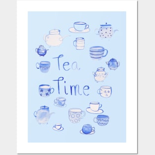 Tea time watercolor Posters and Art